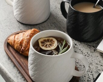 Große Tassen mit reaktiver Glasur (2 Farbtöne), Tee- und Kaffeetasse, Küchentrinkgeschirr im Scandi-Design, glasierte Tasse, Bürogeschenke