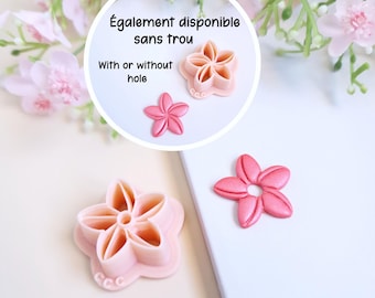 Cortador de galletas 3D con forma de flor para hacer joyas de arcilla polimérica, pendientes de aro intercambiables y borlas.