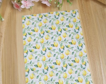 Water-soluble transfer sheet for polymer clay jewelry making - Lemon 02