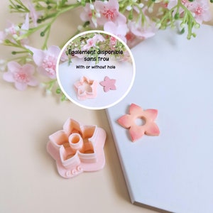 3D桜クッキーカッター、ポリマークレイジュエリー作り用、交換可能なフープイヤリング、タッセル