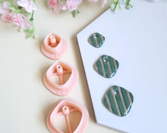 3D diamond-shaped cookie cutters for making polymer clay jewelry, interchangeable hoop earrings, tassels