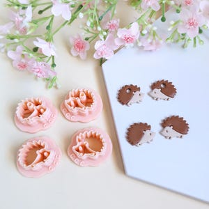3D Hedgehog Cookie Cutters for Polymer Clay Jewelry Making, Interchangeable Hoop Earrings, Tassels