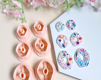 3D Organic Shape Cookie Cutter for Making Polymer Clay Jewelry, Interchangeable Hoop Earrings, Tassels - FO01