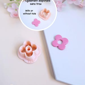 3D Donut Flower Cookie Cutters 4 Petals for Polymer Clay Jewelry Making