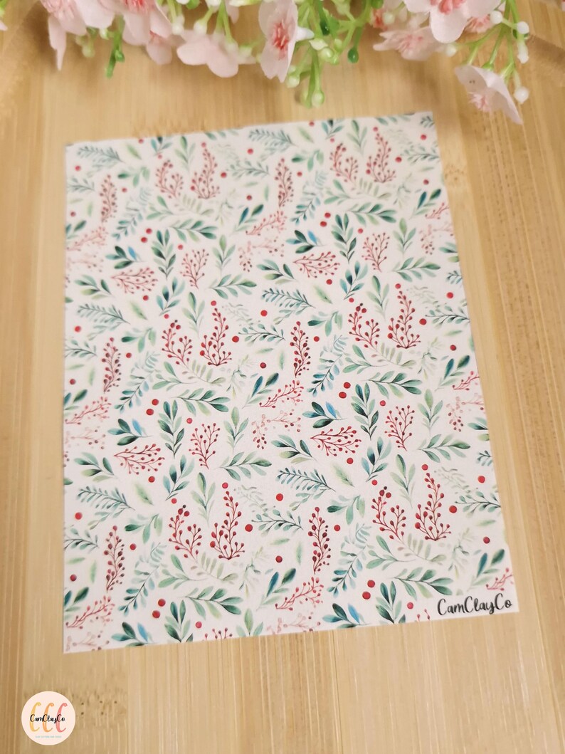 Water Soluble Transfer Sheet Christmas Foliage 03 Etsy