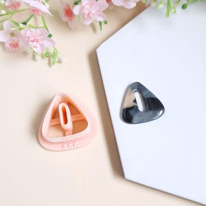 3D Rounded Triangle Donut Cookie Cutter for Polymer Clay Jewelry Making, Interchangeable Hoop Earrings, Tassels