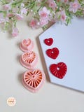 3D heart-shaped cookie cutters with grooves for making polymer clay jewelry, interchangeable hoop earrings, tassels