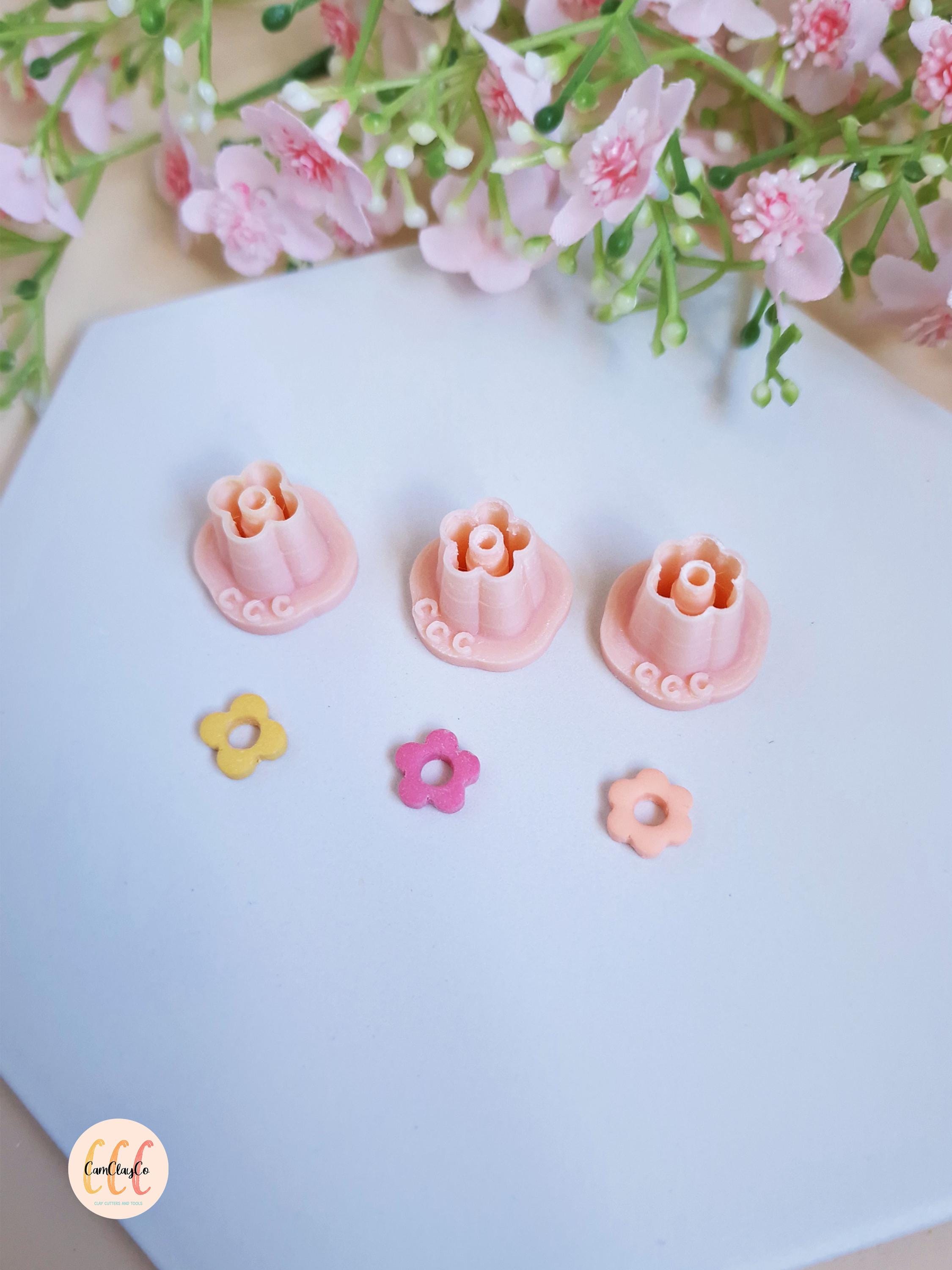 3D Donut Flower Cookie Cutters 10mm for Polymer Clay Jewelry