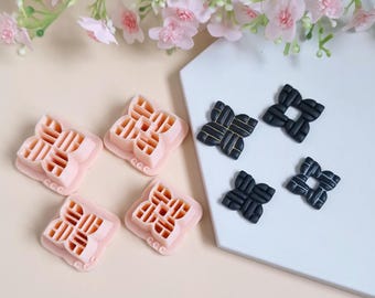 3D Geometric Shapes Cookie Cutters for Polymer Clay Jewelry Making, Interchangeable Hoop Earrings, Tassels - Elegant 02