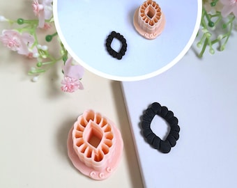 3D scalloped-shaped cookie cutters for making polymer clay jewelry, interchangeable hoop earrings, tassels