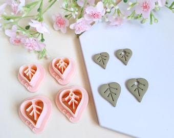 3D Leaf Shaped Cookie Cutters for Polymer Clay Jewelry Making, Interchangeable Hoop Earrings, Tassels
