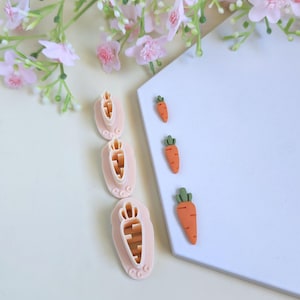 3D-Ausstechformen in Karottenform zur Herstellung von Schmuck aus Polymerclay