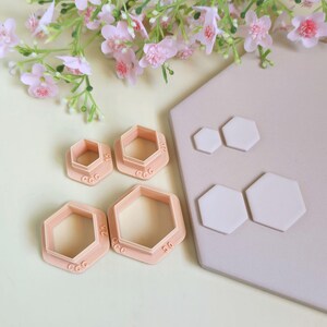 3D hexagonal cookie cutters for making polymer clay jewelry