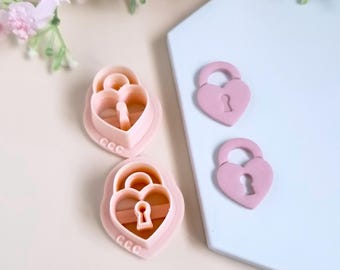 3D Padlock Cookie Cutters for Polymer Clay Jewelry Making, Interchangeable Hoop Earrings, Tassels