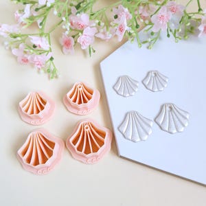 3D Geometric Shell Shape Cookie Cutter for Polymer Clay Jewelry Making, Interchangeable Hoop Earrings, Tassels