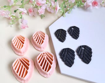 3D cookie cutters with organic shapes and grooves for making polymer clay jewelry, interchangeable hoop earrings, and tassels