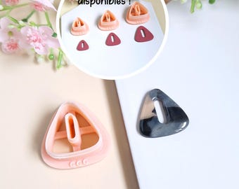 Cortador de galletas de donut triangular redondeado 3D para hacer joyas de arcilla polimérica, aretes de aro intercambiables y borlas.