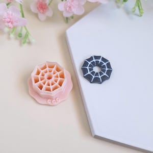 3D Spider Web Donut Cookie Cutter for Polymer Clay Jewelry Making, Interchangeable Hoop Earrings, Tassels