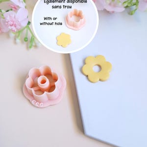3Dフラワードーナツ6枚の花びらクッキーカッター（ポリマークレイジュエリー製作用）