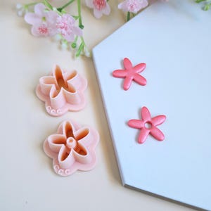 3D Flower Cookie Cutters 5 Long Petals for Polymer Clay Jewelry Making, Interchangeable Hoop Earrings, Tassels