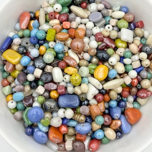 1/2lb Opaque Luster Glass Beads, India Glass Beads, Bulk Beads, Colorful Glass Beads, Half Pound Beads, Shimmery Beads, Jewelry Making Beads