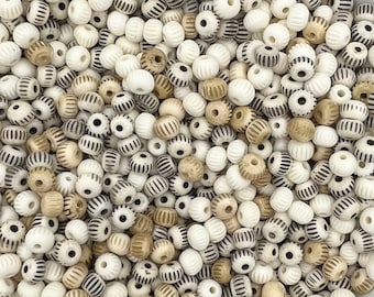 1/4lb Carved Bone Bead Mix, 8mm, 10mm, Carved Bone, Bead Lot, Bulk Beads, Bone Pendants, Bone Bead Lot, Jewelry Supplies, Buffalo