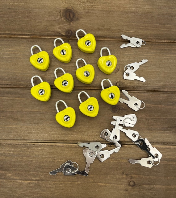 10pc Yellow Heart Locks Heart Padlocks Mini Locks Valentines Day Novelty Heart Locks Miniature Padlocks Love Locks Bulk Heart Locks Etsy UK