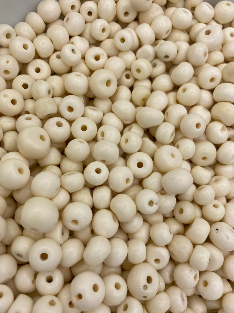Bulk Beads bone Round Bead Lot Ox Smooth Bone PowWow Buffalo 14lb 10-15mm White Bone Bead Mix Jewelry Supplies 4oz Native Tribal
