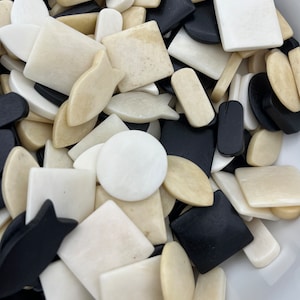 1/4lb Carved Bone Blanks, Antiqued Bone, White Bone, Black Bone, Bone Cabochons, Bead Blanks, Bone Beads, No Hole Bone Pieces, Bone Beads image 6