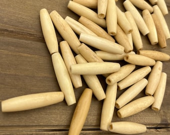 25pc 35mm Antique Bone Hair Pipe Beads Mix, 1.5" Hare Pipe, Tea Dyed, India Bone Beads, Hairbone Pipe, Tube Beads, Buffalo Bone, Bulk Beads