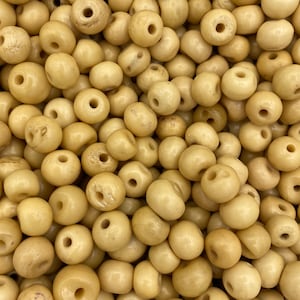 1/4lb Antiqued Bone Beads Lot, Round Beads Mix, 10mm Beads, 15mm Beads, Tea Dyed Beads, Bulk Beads, Buffalo, Ox, Jewelry, Costume, Smooth