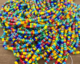 Rainbow Glass Seed Beads, 6/0 ebeads, czech glass beads, rocaille beads, Bulk Beads, Colorful Glass Beads, Jewelry Making, 20" Strands