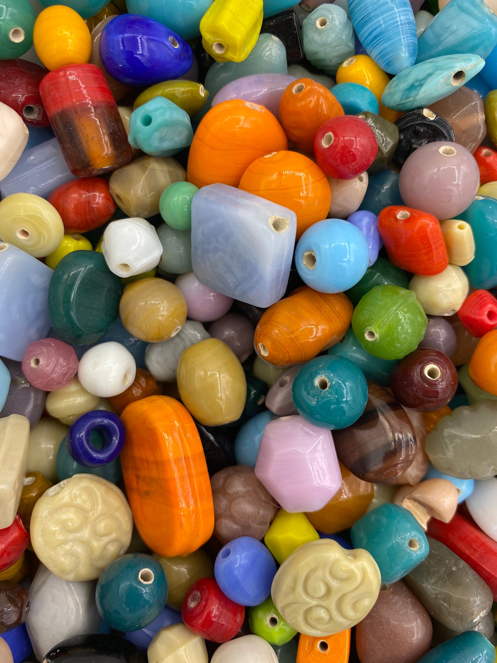 1/2lb India Glass Beads Bulk Beads Colorful Glass Beads Etsy