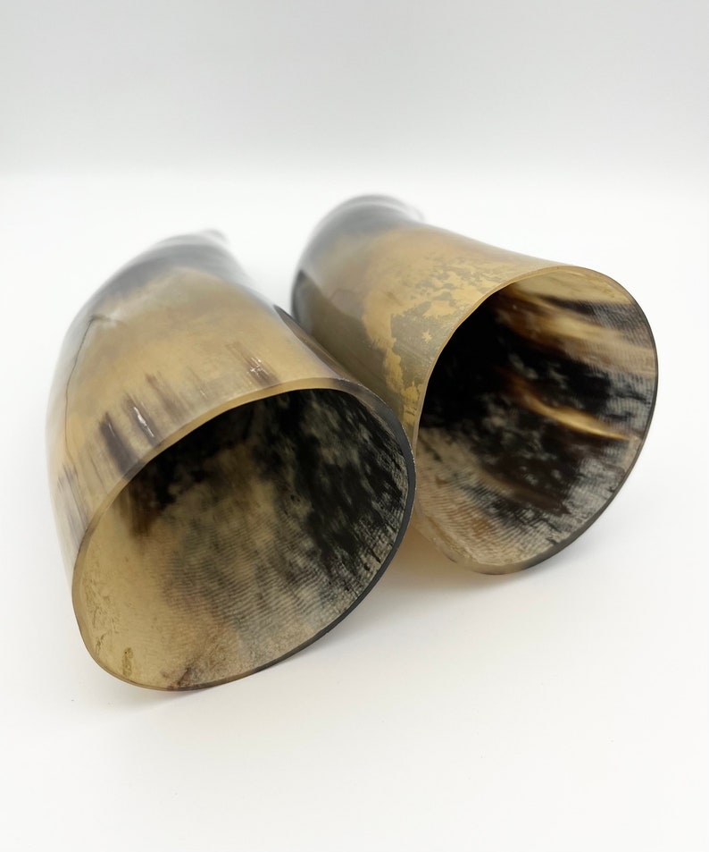 2pc 9 Water Buffalo Horn Pair, Black Horn, Polished Horn, Longhorn Tip, Steer Horn, Marbled Horn, Natural Horn, Carved Horn, Hollow, HHP077 image 6