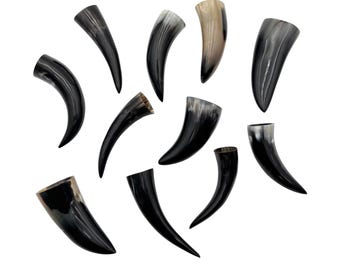 4" to 6" Water Buffalo Horns, Bison Horns, Polished Horn, Longhorn Tip, Steer Horn Tusk, Marble Horn, Natural Horn, Carving Horn, Horn Decor