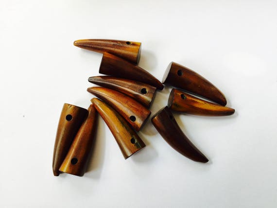 10 Genuine Horn Buttons Lightish medium size approx 20mm