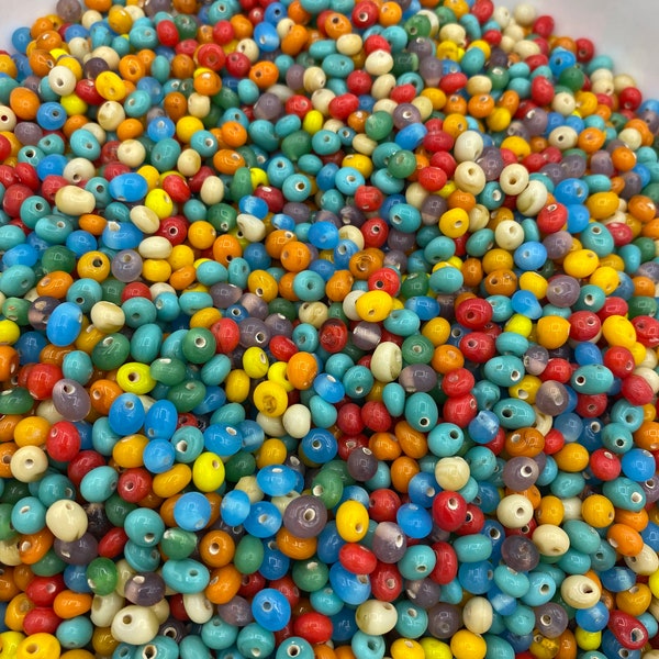1/4lb India Glass Beads, 5mm Drops, Bulk Beads, Colorful Glass Beads, Half Pound Beads, Opaque Beads, Jewelry Making, Wholesale, 4oz