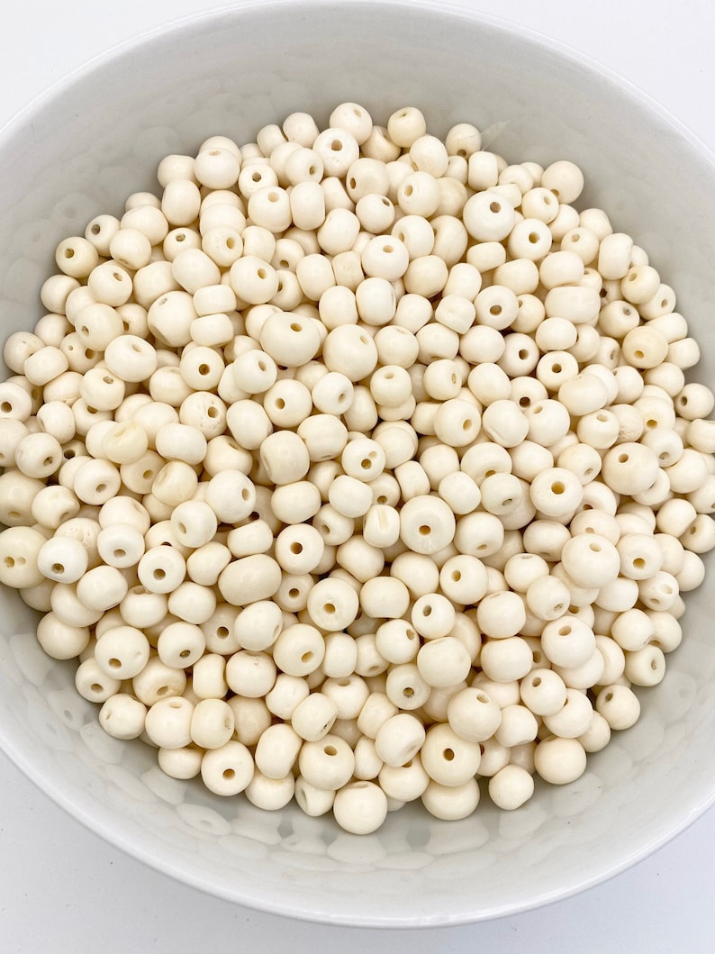 Bulk Beads bone Round Bead Lot Ox Smooth Bone PowWow Buffalo 14lb 10-15mm White Bone Bead Mix Jewelry Supplies 4oz Native Tribal