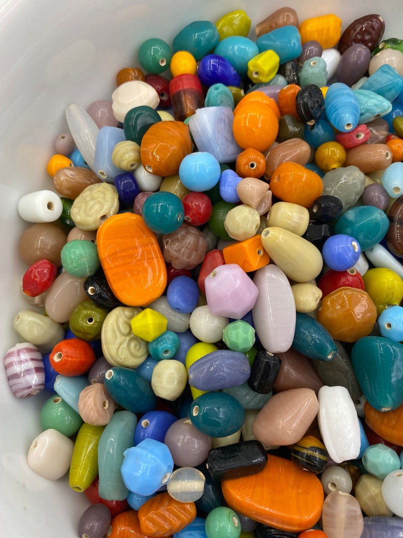 1/2lb India Glass Beads Bulk Beads Colorful Glass Beads | Etsy
