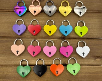 Candado mini corazón, rosa, oro rosa, negro, candados originales, recuerdos para fiestas, candados en miniatura, Día de San Valentín, candados del amor, nupcial, 1 candado y llave