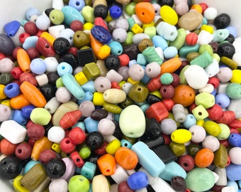 1/2lb India Glass Beads, Bulk Beads, Colorful Glass Beads, Half Pound Beads, Opaque Beads, Jewelry Making, Glass Beads, Milky Beads
