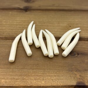 Set of 1.75" Natural Bone Tusks NO HOLES, Buffalo Bone, Tusk Replacement Pieces, Carved Bone Tusks, Pair of Tusks or Individual Tusks, Spike image 4