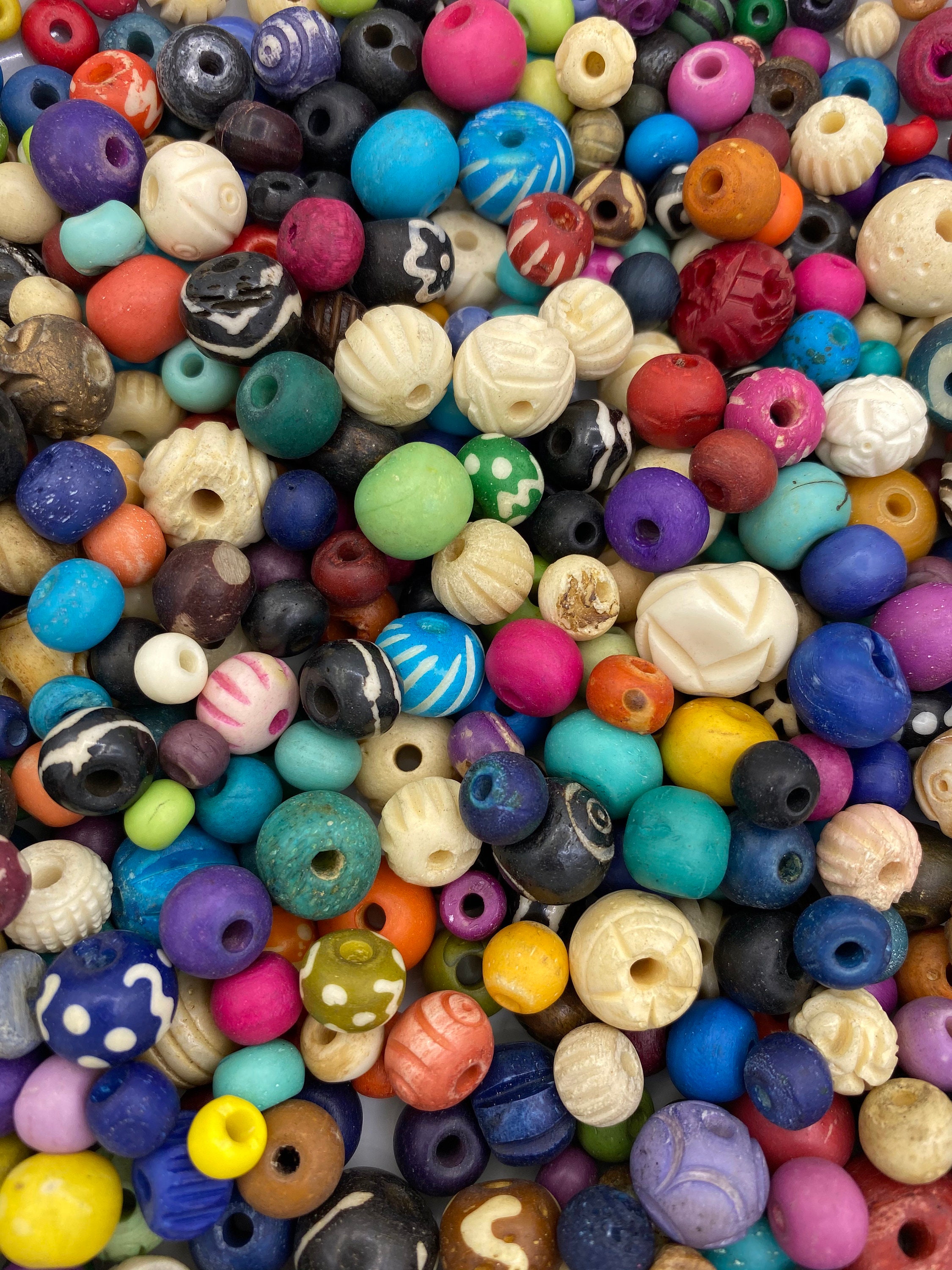 One Colorful R Bead 1/4lb Colorful Bone Beads 5-12mm Round Beads Rainbow Round | Etsy