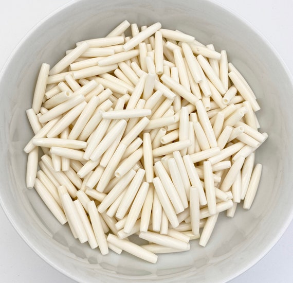 25pc White Horn Bone Hair Pipe Tube Bead Strand Hairpin Jewelry Making Accessory 25pc White Horn Bone Hair Pipe Tube Bead Strand Hairpin Jewelry Making Accessory
