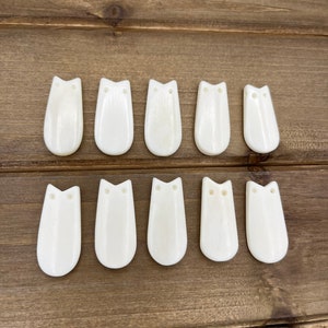 10pc Faux Elk Tooth Beads, Buffalo Bone, Bone Beads, Tribal Beads, Animal Teeth, Carved Bone Beads, Jewelry Supplies, Bone Tooth