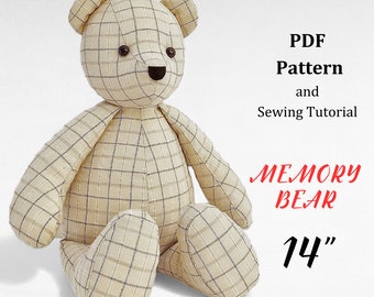 Memory Bear Pattern, Make Teddy Bear, Keepsake Bear Sewing Pattern
