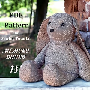 Memory Bunny Sewing Pattern: 18&quot; Keepsake Rabbit Soft Toy (PDF Pattern)