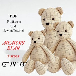 Memory Bear Pattern, Make Teddy Bear, Keepsake Bear Sewing Pattern