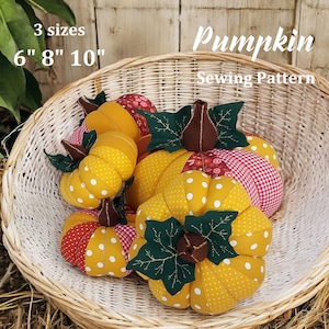 Pumpkin Pattern PDF, Thanksgiving Decor, Fabric Pumpkins Template, Fall Decorations, Halloween Door Decor