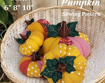 Patrón de calabaza en PDF, decoración de Acción de Gracias, plantilla de calabazas de tela, decoraciones de otoño, decoración de puertas de Halloween